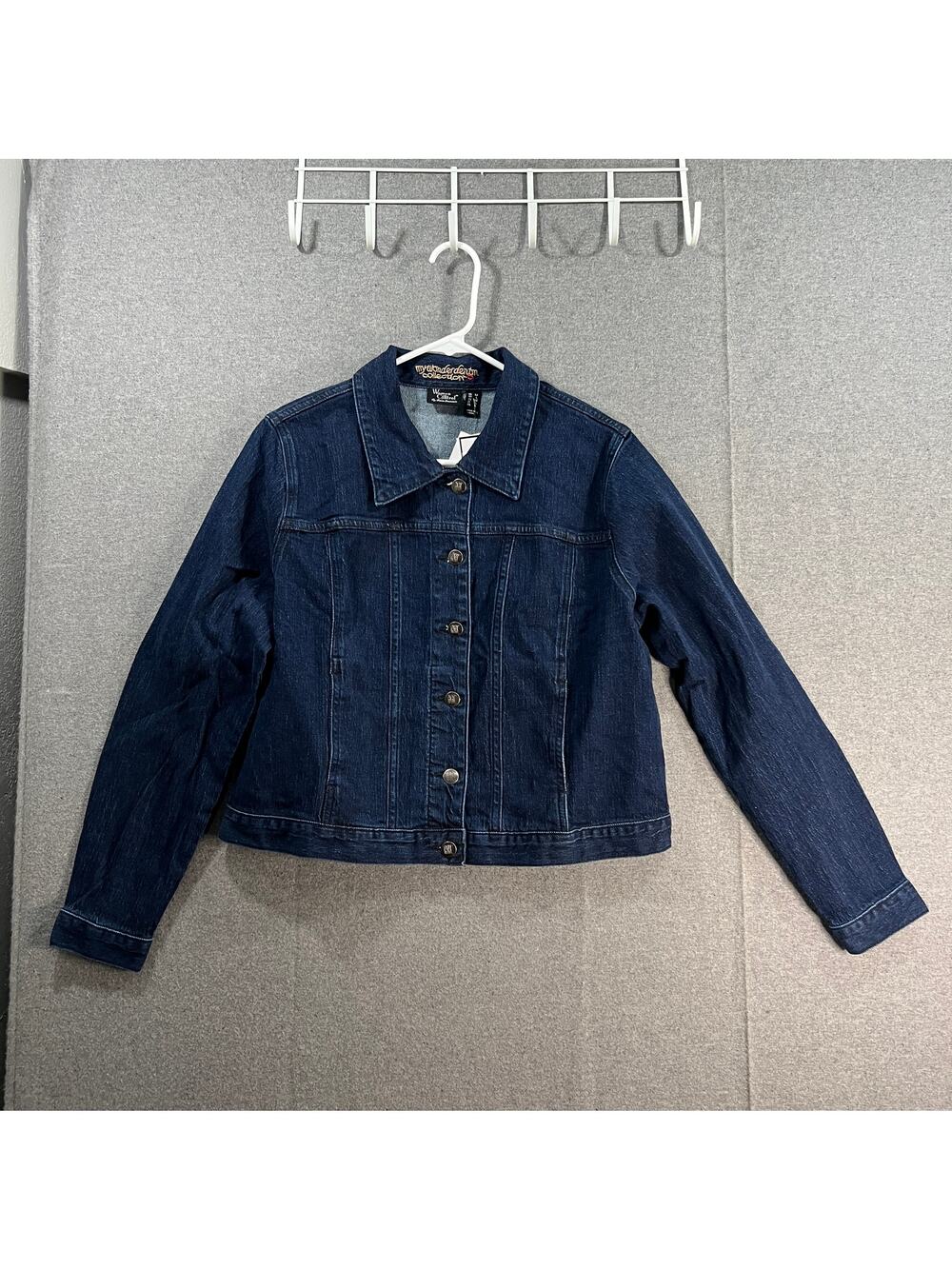 Women with Control My Wonder Denim Fitted Crop Jacket Indigo Size Medium